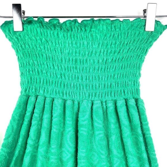 Vintage Y2K Ezekiel Terry Cloth strapless dress in trending green. - Picture 3 of 7
